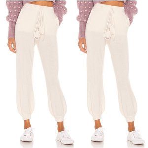 NWT LoveShackFancy Tristan Cream Cashmere Jogger Sweatpants Small S NEW $395